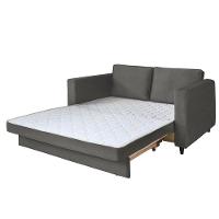 Sofá Cama Belize 2 Lugares Com Pés De Madeira E Rodízios Grafite Grafite