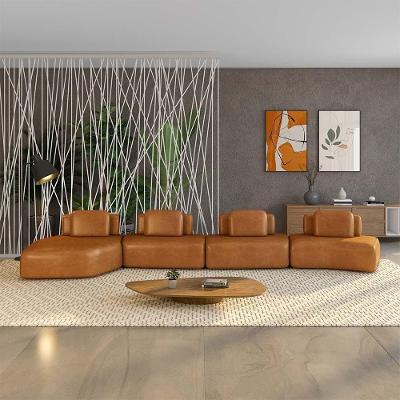 Sofá Modular Dakota 4 Lugares 626cm Caramelo Revestimento Veludo Gran Belo