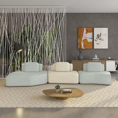 Sofá Modular Dakota 3 Módulos 484cm Linho Cinza-bege Gran Belo