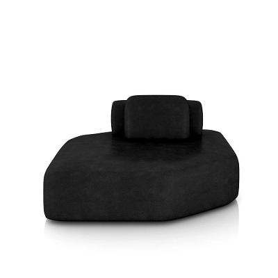 Sofá Ilha Dakota Chaise 3 Lugares 168cm Pu Preto G33 Gran Belo