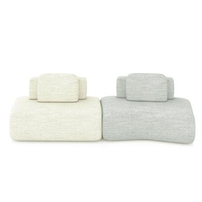 Sofá Modular Dakota 4 Lugares 2 Módulos 316cm Off White e Cinza Linho Gran Belo