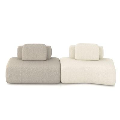 Sofá Modular Dakota 4 Lugares 316cm Bege-offwhite Bouclê Gran Belo