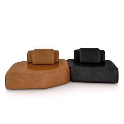 Sofá Modular Dakota 4 Lugares com Chaise 310cm Caramelo Pu Gran Belo