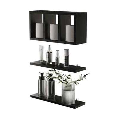 Prateleiras e Nichos Provença 40x20x12CM MDP Suporte Invisível Organizador Banheiro Preto Mercado
