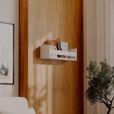 Prateleira Porta Objeto 60X12CM MDF Suporte Invisível Organizadora Sala Branco Mercado