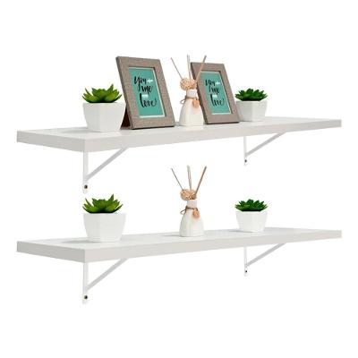 Kit 2 Prateleiras Mão Francesa Moderno MDP 100CM Branco Mercado das Prateleiras