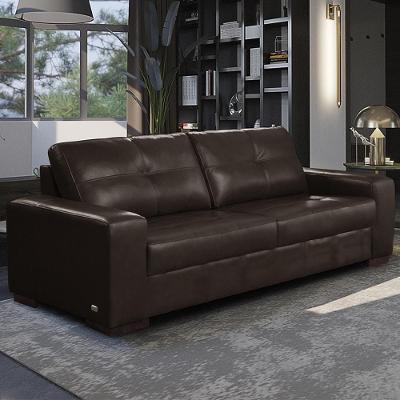 Sofá Turim G58 2 Lugares 150cm Marrom em Couro Decorativo Gran Belo