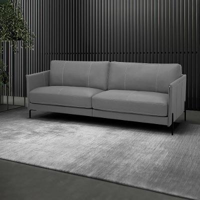 Sofá Decorativo Karine G88 3 Lugares 240cm Grafite em Couro Gran Belo