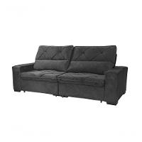 Sofá Retrátil E Reclinável 230cm Alaska Veludo Cinza Grafite - 2