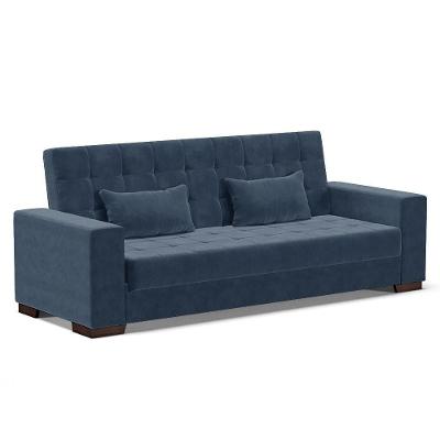 Sofá Cama Decorativo Beesley 210cm Suede Azul Marinho G19 Gran Belo
