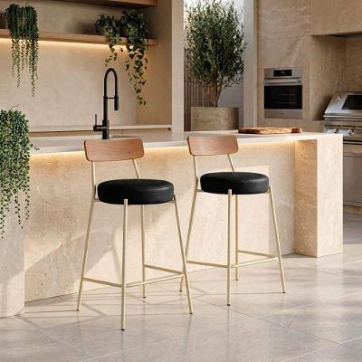 Banqueta Cozinha Alta Londrina Pu D03 Assento em PU com Encosto 95cm Preto D'Rossi