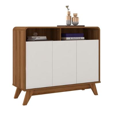 Buffet Aparador Vicenzo G21 3 Portas MDP 95cm Off White Gran Belo