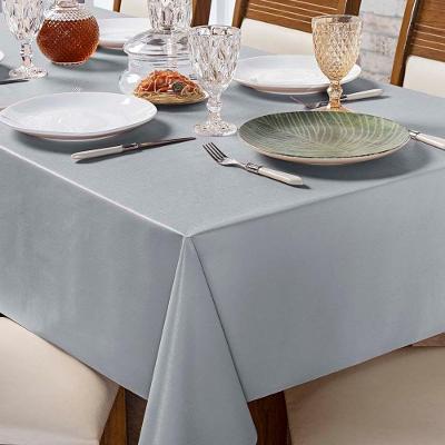 Toalha de Mesa Lisa Térmica em PVC e Polietileno 140CM X 140CM 01 Peça Cinza Clara Luz