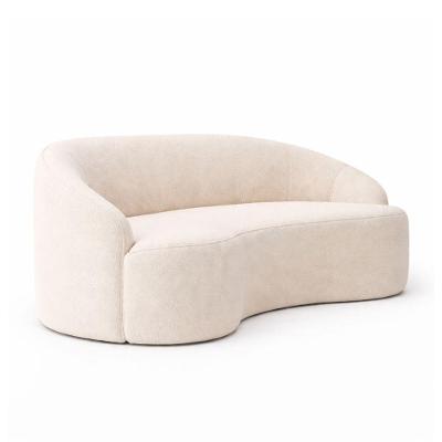 Sofá Dunas 3 Lugares 210CM Off White Bouclé Estrutura Madeira Sallar Home