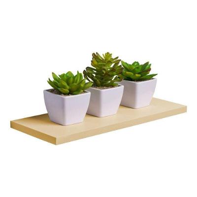 Prateleira Crie Fácil 30X10CM MDP Suporte Invisível Organizador Sala Bege Claro 30CM