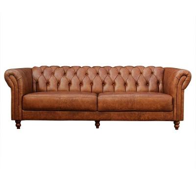 Sofá Maggiore G58 3 Lugares 220cm Mel Couro Elegante Gran Belo
