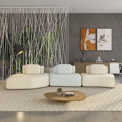 Sofá Modular Dakota G33 3 Lugares 484cm Linho Bege-cinza Gran Belo