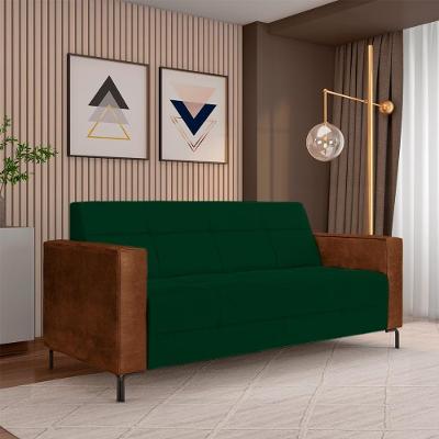 Sofá Houston 2 Lugares 180cm Verde Veludo Pés em Metal Gran Belo