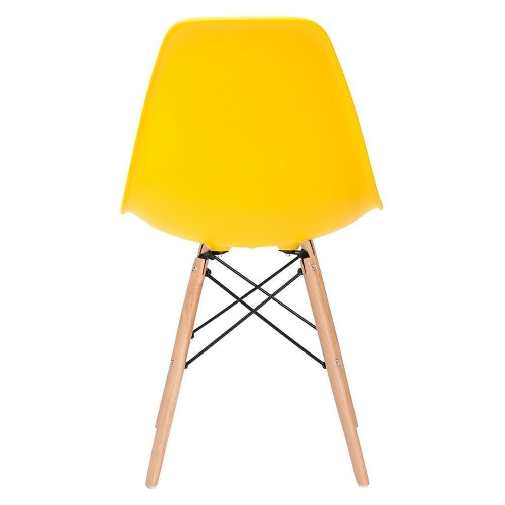 Kit - Mesa De Jantar Retangular Eames 60 X 120 Cm Preto + 2 Cadeiras Eiffel Dsw Amarelo - 5