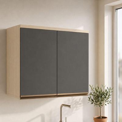 Armário Aéreo Brise 80CM 2 Portas MDP de Bater Carvalho-graff Luciane Móveis