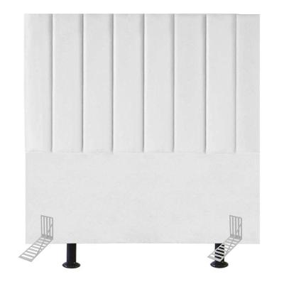Cabeceira Estofada De Cama Box Solteiro 100 Cm Catarina Corino E Frame branco