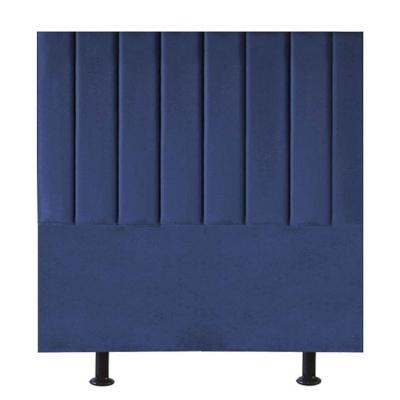 Cabeceira Estofada Cama Box Casal 140 Cm Mavie Veludo azul Marinho