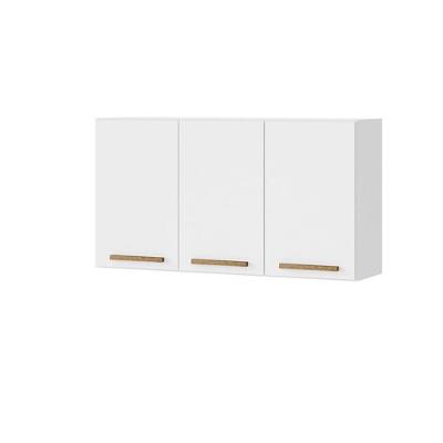 Armário Aéreo Clarice 118CM 3 Portas MDF-MDP Branco Milani Movelaria