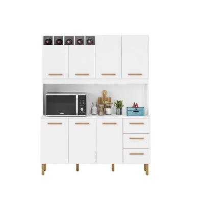 Armário de Cozinha Alice 7 Portas 3 Gavetas MDF-MDP 157CM Branco Milani
