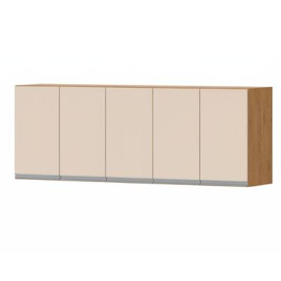 Armário Aéreo Natal 5 Portas 150CM MDF Porta de Bater Amêndoa