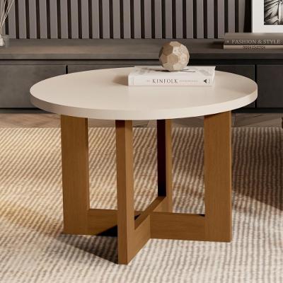 Mesa de Centro Ravena Redondo MDF 60CM Pérola Bechara Móveis