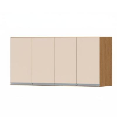 Armário Aéreo Natal 120CM 4 Portas MDF Porta de Bater Amêndoa Milani Movelaria