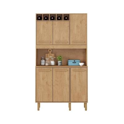 Armário de Cozinha Thaís 6 Portas MDF-MDP 107CM Amêndoa Milani Movelaria