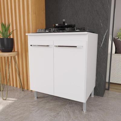 Balcão de Cozinha Viena 2 Portas MDP 70CM Branco Fidelitá Móveis