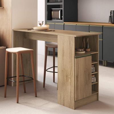 Balcão de Cozinha Atenas 1 Porta Nichos MDP 140CM Marrom Fidelita Móveis