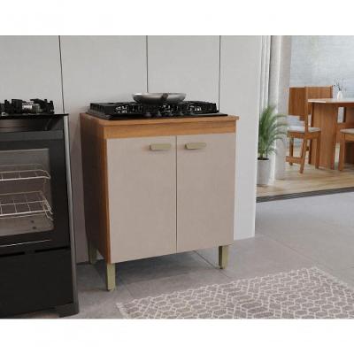 Balcão Modulado para Cozinha Fidelitá Mariana 70cm 2 Portas Freijó Camurça Fidelita Móveis