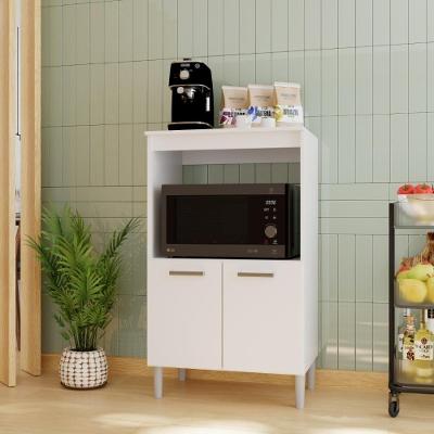 Balcão de Cozinha Modulado para Forno e Micro-ondas Verona 65CM 2 Portas Branco Fidelita Móveis