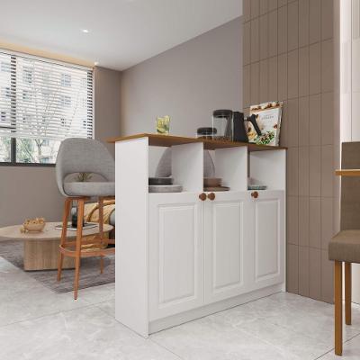 Bancada Balcão Ilha Gourmet para Cozinha Hera 3 Portas 114CM Branco Fidelita Móveis