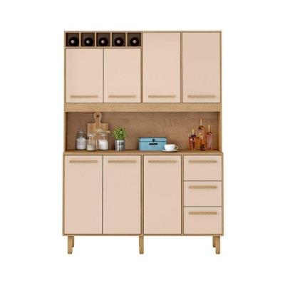 Armário de Cozinha Rafaela 7 Portas 3 Gavetas MDF-MDP 143CM Milani Movelaria