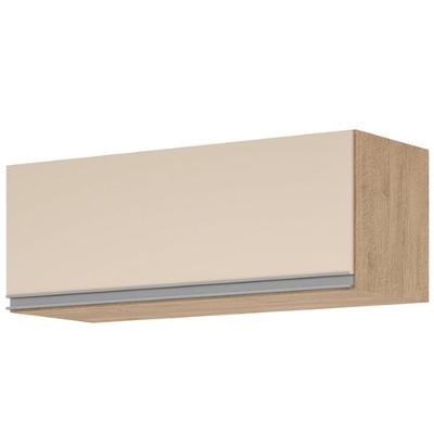 Armário Aéreo Isabela 80CM 1 Porta MDP-MDF Basculante Amêndoa e Off White Milani