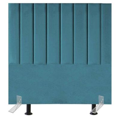 Cabeceira Estofada De Cama Solteiro Box 100 Cm Carolina Suede E Frame Cor:azul Turquesa