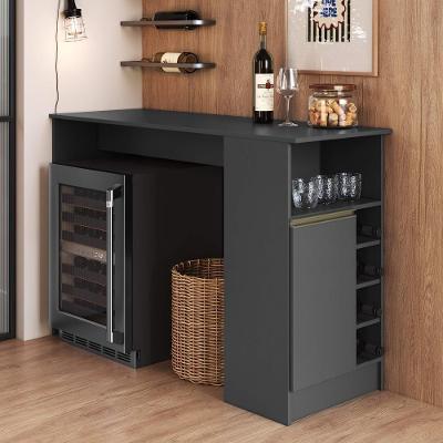 Bancada de Cozinha Atenas 1 Porta 140CM Chumbo Fidelita Móveis