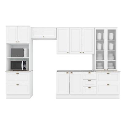 Cozinha Completa Henn Americana 7 Portas 5 Gavetas MDF 120CM Branco Móveis Henn