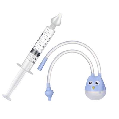 Kit para Lavagem e Limpeza Nasal de Bebês Kit 1 Seringa 10 ml e 1 Aspirador Azul OEM