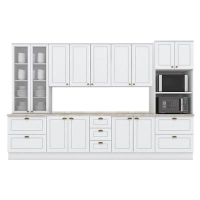 Kit Cozinha Completa C5p50 4 Portas 3 Gavetas MDF 120CM Branco Móveis Henn