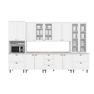 Cozinha Completa Kit Americana C5P51 MDF 120CM e 80CM Branco Móveis Henn