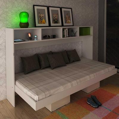 Cama Articulável Multiuso Solteiro com 6 Nichos MDP Branco Tecno Mobili
