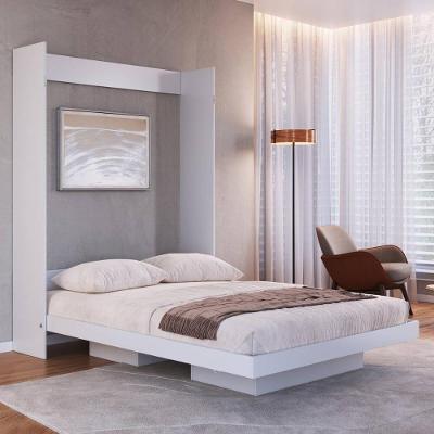 Cama Casal Articulada Vertical com 2 Nichos Estrutura MDP Mel