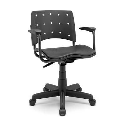 Cadeira para Escritório Ergoplax Secretária Ergonômica Nr17 Assento Vinil Base Rodízios Giratória