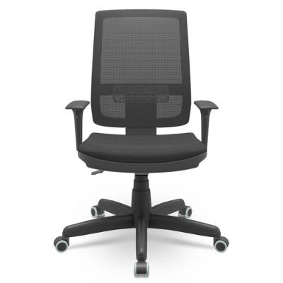 Cadeira Brizza Relax Presidencial Encosto Mesh Assento Poliéster com Rodízios Preta Plaxmetal