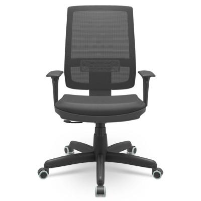 Cadeira Diretor Brizza Nr17 Relax Estofado Couro Eco Preto Plaxmetal